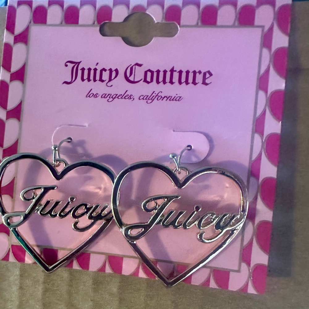 Juicy Couture scripted Heart Earrings